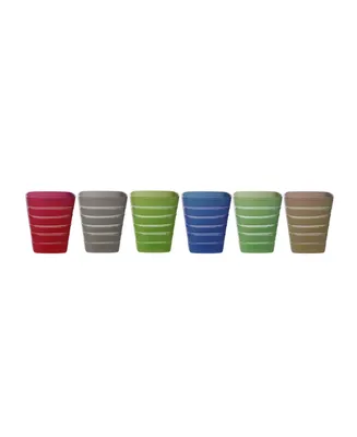 Classic Touch Square Tumblers with Design, Set of 6