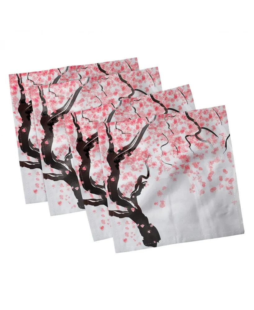 Ambesonne Floral Set of 4 Napkins