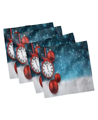 Ambesonne Clock Set of 4 Napkins, 12" x 12"