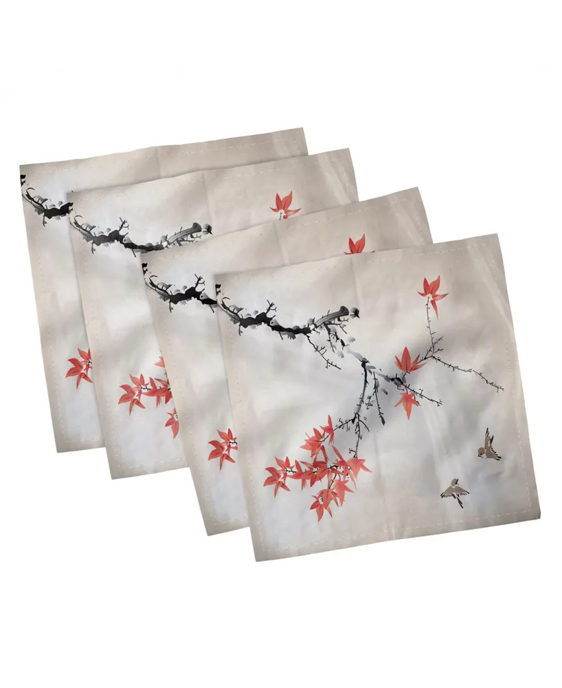 Ambesonne Japanese Set of 4 Napkins