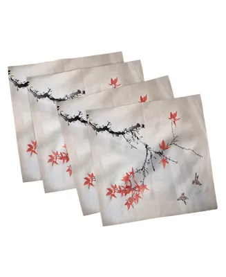 Ambesonne Japanese Set of 4 Napkins, 12" x 12"