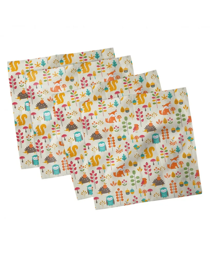 Ambesonne Children Set of 4 Napkins, 12" x 12"