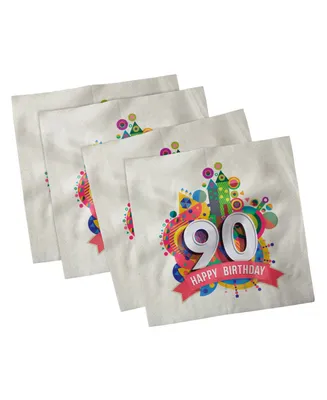 Ambesonne 90th Birthday Set of 4 Napkins