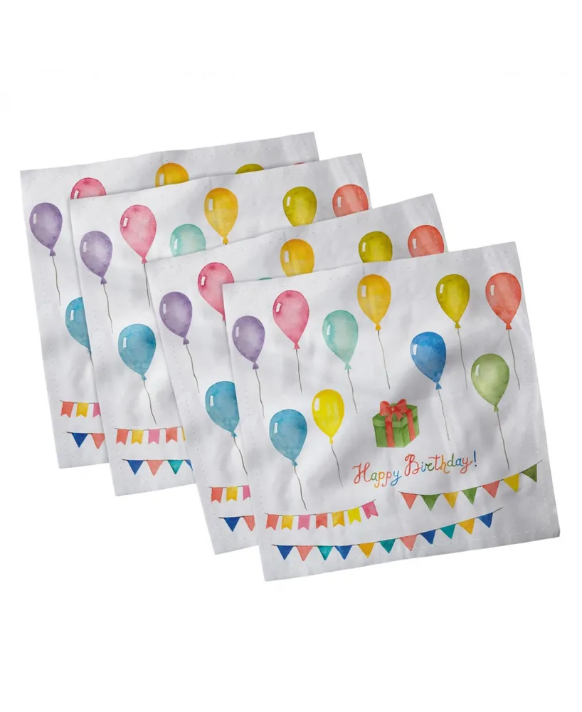 Ambesonne Birthday Set of 4 Napkins, 12" x 12"