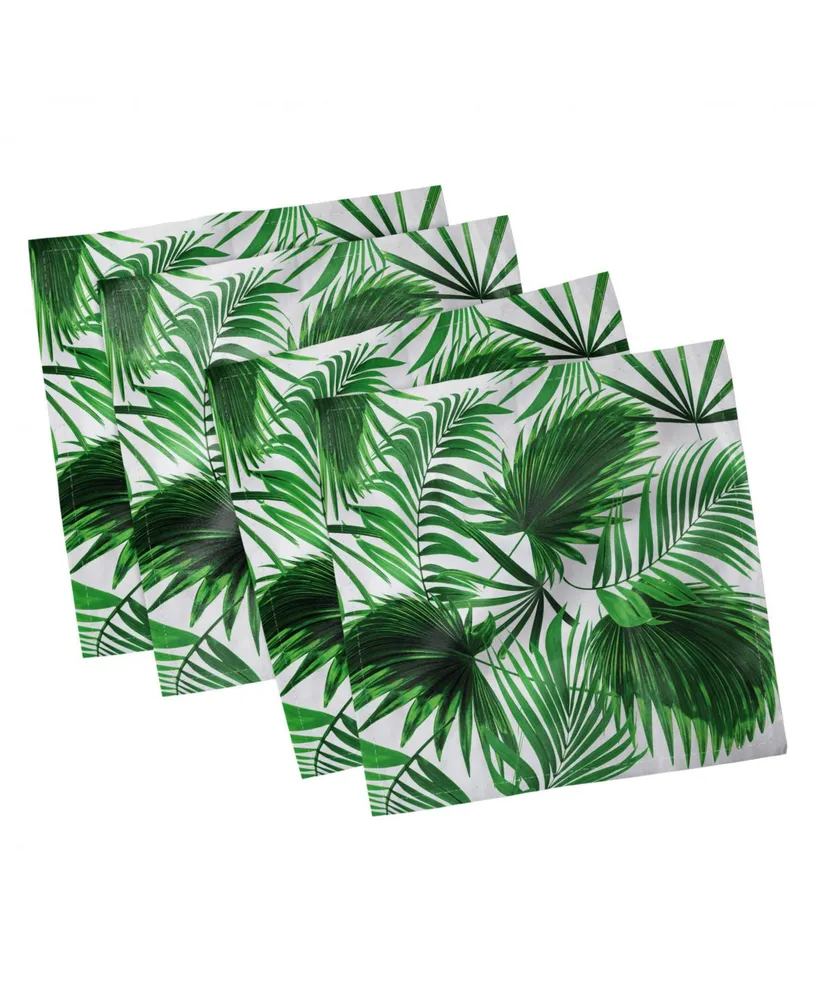 Ambesonne Palm Leaf Set of 4 Napkins