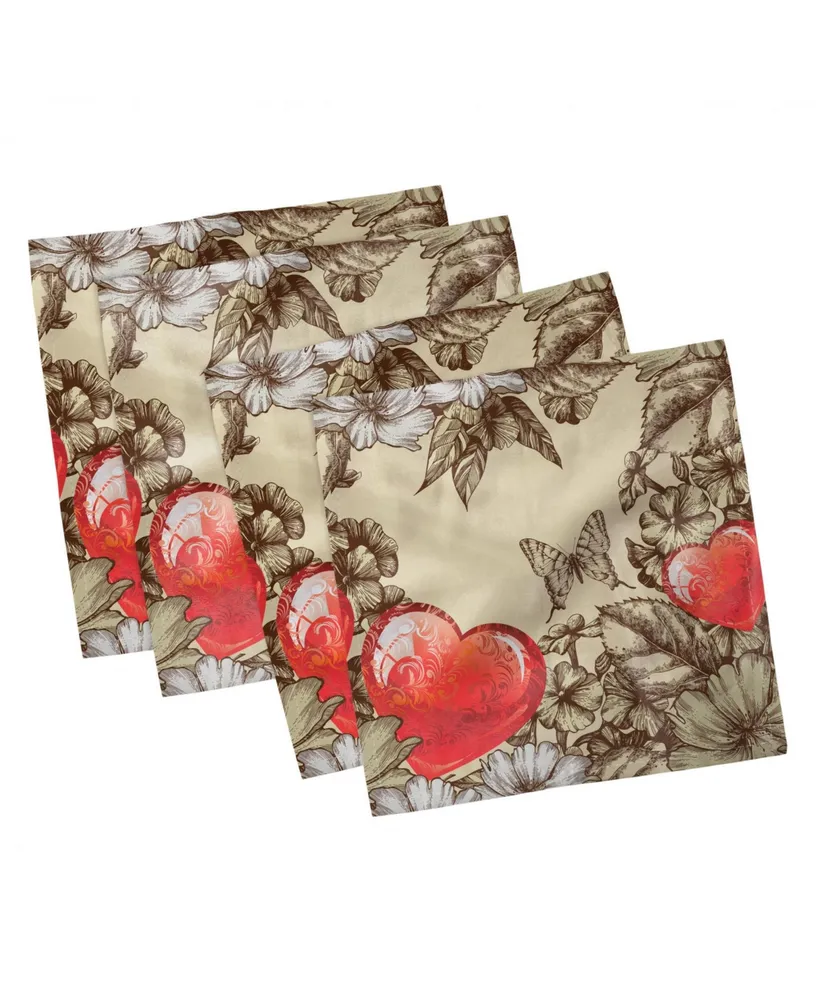 Ambesonne Love Set of 4 Napkins