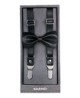 Mio Marino Men's Luster Y-Back Suspenders Bow Tie Set