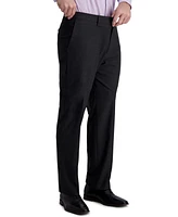 Jmh Men's 4-Way Stretch Textured Grid Classic Fit Flat Front Performance Dress Pant