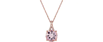 Pink Amethyst (2-1/2 ct. t.w.) and Diamond Accent 18" Pendant Necklace in 14k Rose Gold