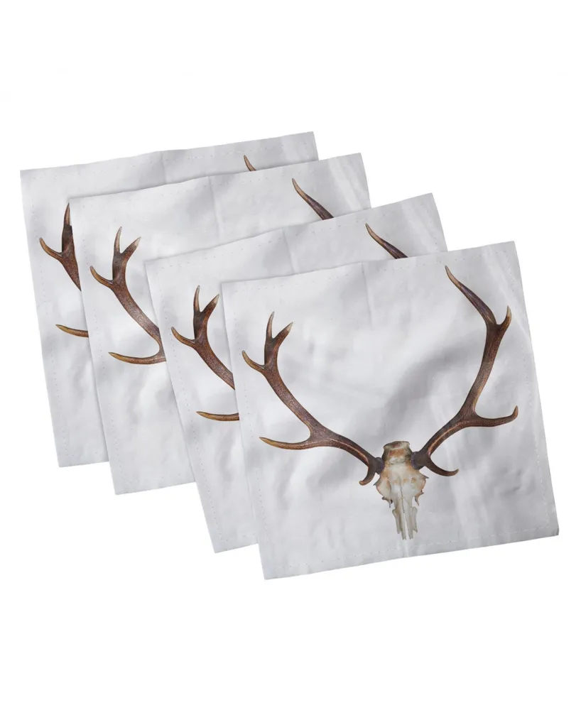 Ambesonne Antlers Set of 4 Napkins