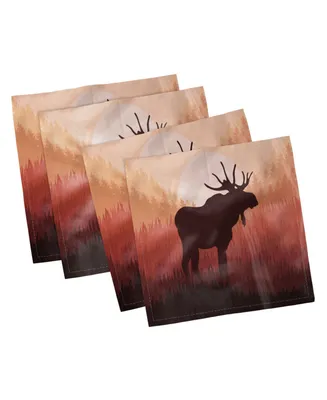 Ambesonne Moose Set of 4 Napkins, 18" x 18"