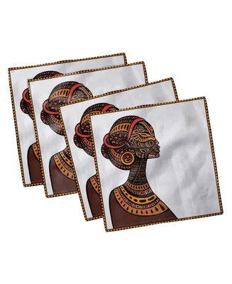 Ambesonne African Set of 4 Napkins