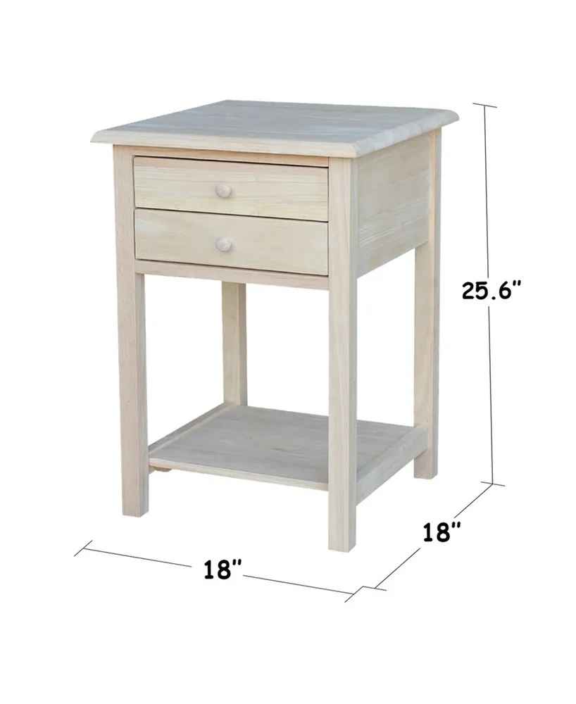 International Concepts Lamp Table with 2 Drawers