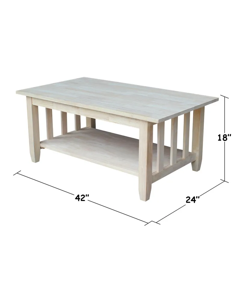 International Concepts Mission Tall Coffee Table
