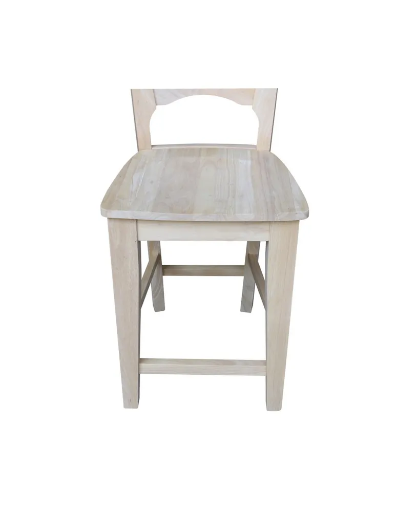 International Concepts Canyon Collection Solid Back Counter Height Stool