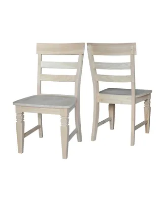 International Concepts Java Chairs with Solid Wood Seats, Set of 2
