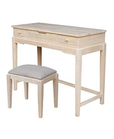 International Concepts Vanity Table with Vanity Bench
