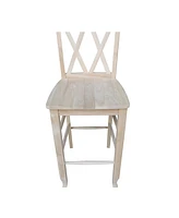 International Concepts Double X-Back Bar Height Stool