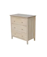 International Concepts Chest with 3 Drawers