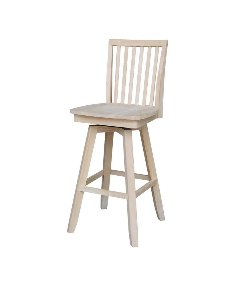 International Concepts Mission Bar Height Stool with Swivel and Auto Return