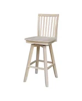 International Concepts Mission Bar Height Stool with Swivel and Auto Return