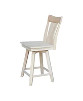 International Concepts Ava Counter Height Stool with Swivel and Auto Return