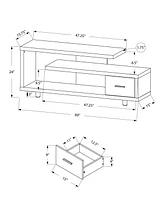 Monarch Specialties Tv Stand - 60" L Top with 1 Drawer