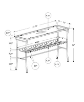 Monarch Specialties Accent Table - 42" L Tempered Glass Hall Console