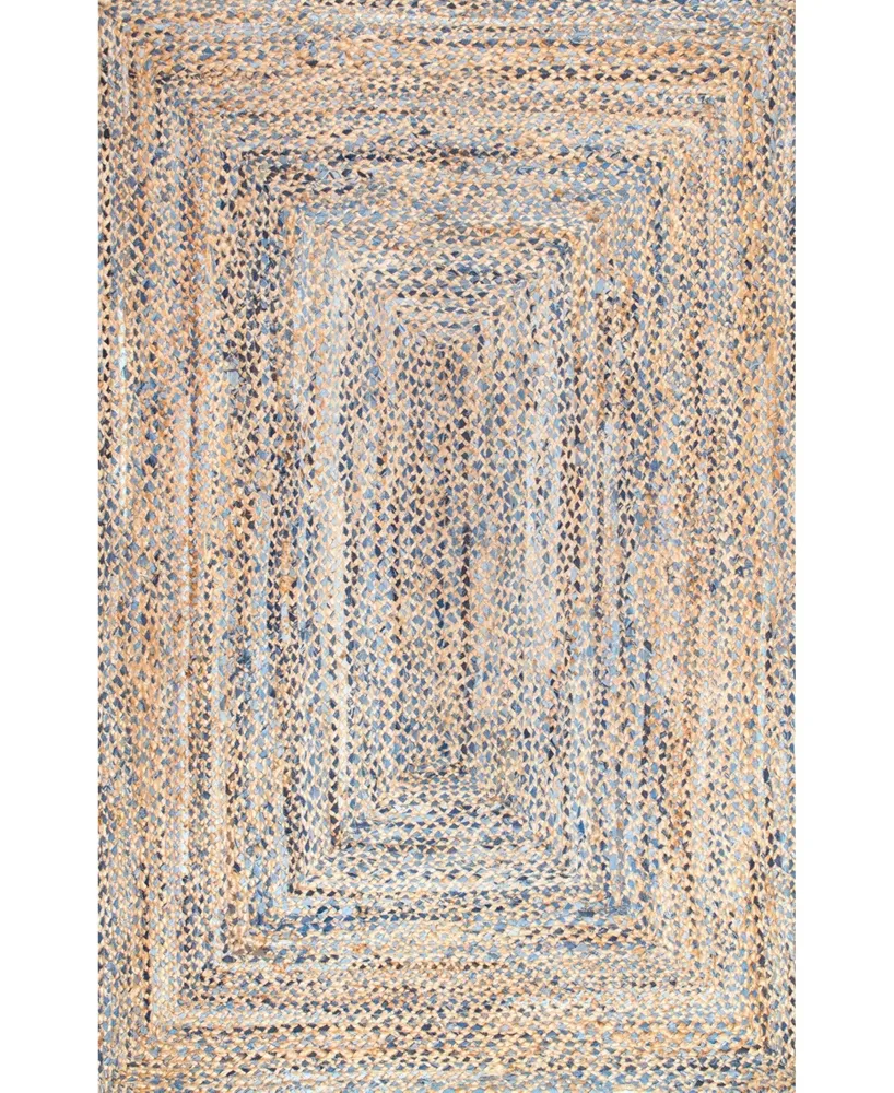 nuLoom Dune Road Hand Braided Eliz Blue 6' x 9' Area Rug