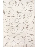 nuLoom Pattern Shag Vine Swirls Maisha Cream 3'3" x 5' Area Rug