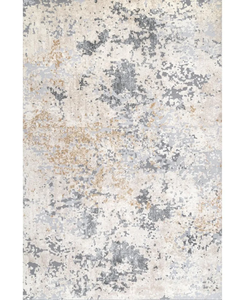 nuLoom Terra Contemporary Motto Abstract Beige 6'7" x 9' Area Rug