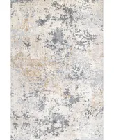 nuLoom Terra Contemporary Motto Abstract Beige 6'7" x 9' Area Rug