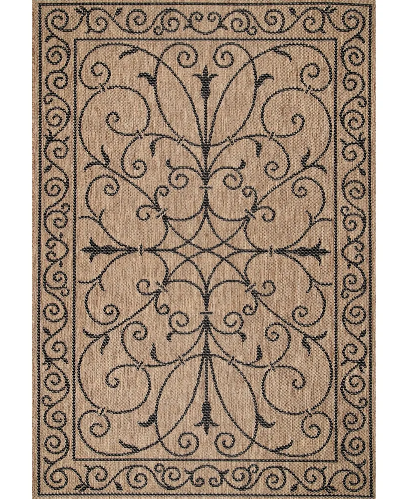 nuLoom Dawn Kathleen Krem 7'6" x 10'9" Outdoor Area Rug