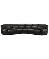 Lenardo 6-Pc. Leather Sectional with Power Recliners and Console