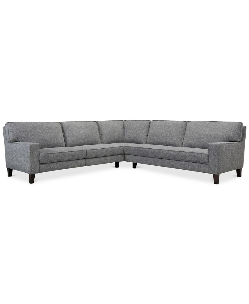 Closeout! Sandrew -Pc. Fabric Sectional with 2 Power Foot Rests