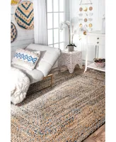 nuLoom Dune Road Hand Braided Eliz Blue 5' x 8' Area Rug