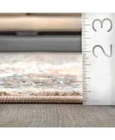 nuLoom Cyme Thea Medallion Beige 6'7" x 9' Area Rug