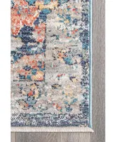 nuLoom Delicate Celeste Persian Vintage-Inspired Multi 6'7" x 9' Area Rug