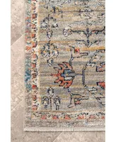 nuLoom Delicate Prima Persian Vintage-Inspired Beige 5'3" x 7'3" Area Rug