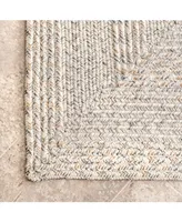 nuLoom Texture Braid Doutzen Indoor and Outdoor Ivory 6' x 9' Area Rug