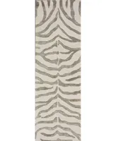 nuLoom Feral Hand Tufted Plush Zebra Gray 4' x 6' Area Rug