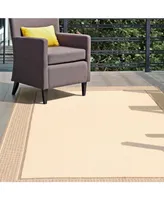 nuLoom Dawn Gris Border Beige 5'3" x 7'6" Outdoor Area Rug