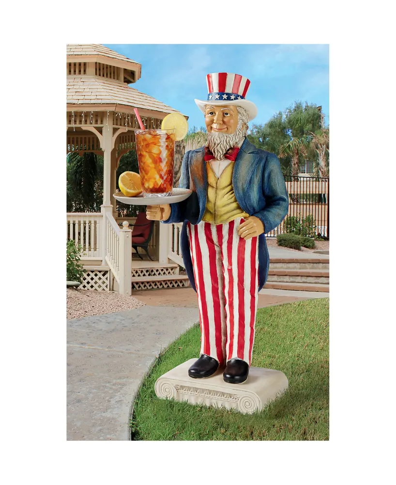 Design Toscano Uncle Sam Yankee Doodle Dandy Butler Pedestal Sculptural Table