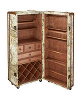 Design Toscano Italian-Style World Map Cocktail Bar Steamer Trunk