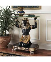 Design Toscano Servant to the Pharaoh Glass-Topped Console Table