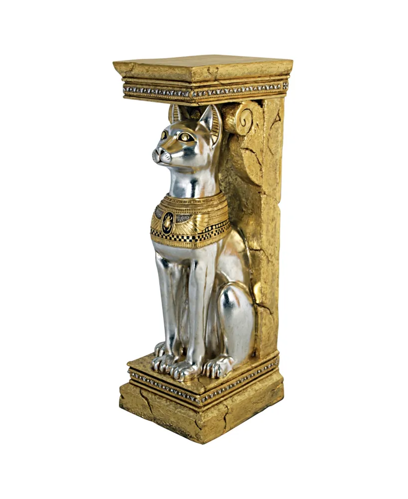 Design Toscano Egyptian Cat Goddess Bastet Pedestal Statue