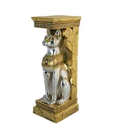 Design Toscano Egyptian Cat Goddess Bastet Pedestal Statue