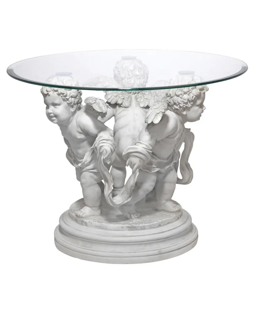 Design Toscano Bernini's Cherubs Glass-Top Sculptural Table - Off