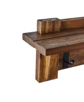 Alaterre Furniture Durango Industrial Wood Coat Hook Shelf and Bench Set