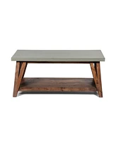 Alaterre Furniture Brookside Cement-Top Wood Entryway Coat Hook and Bench